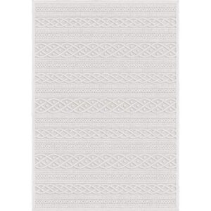 orian rugs boucle collection 403848 indoor/outdoor high-low jenna area rug 5’2″ x 7’6″, natural ivory, 5 ft 2 in x 7 ft 6