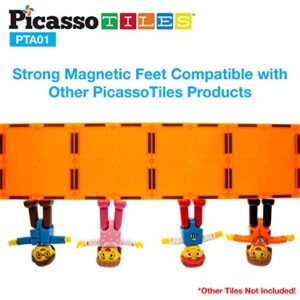 PicassoTiles Magnetic 4 Family Action Figures Toddler Toy Magnet Expansion Pack Educational Add-on STEM Learning Kit Toys Pretend Playset for Construction Building Block Tiles Child Brain Development