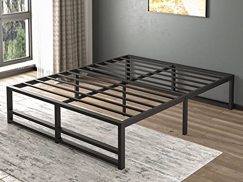 IMUsee 14'' Metal Platform Queen Bed Frame with Strong Steel Slats Support / Sufficient Storage Space / Mattress Foundation / No Box Spring Needed / Easy Assembly