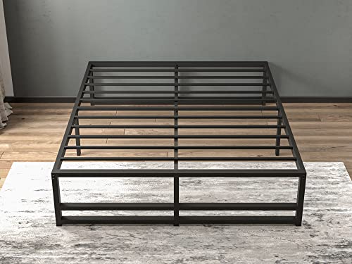IMUsee 14'' Metal Platform Queen Bed Frame with Strong Steel Slats Support / Sufficient Storage Space / Mattress Foundation / No Box Spring Needed / Easy Assembly