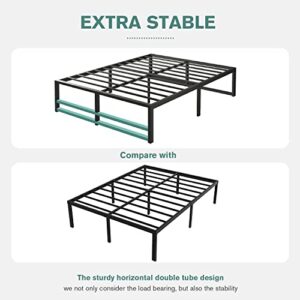 IMUsee 14'' Metal Platform Queen Bed Frame with Strong Steel Slats Support / Sufficient Storage Space / Mattress Foundation / No Box Spring Needed / Easy Assembly