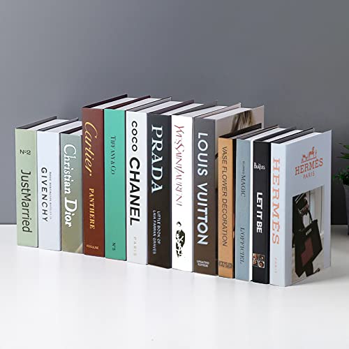 Decorative Books Bundle of Designer Book Decor Inspired CARDBOARD BOX – Fashion Design NO PAGE FAKE Books for Display, Office & Rustic Home Decor, Bookshelf, Modern Farmhouse Decor, Coffee Table Books