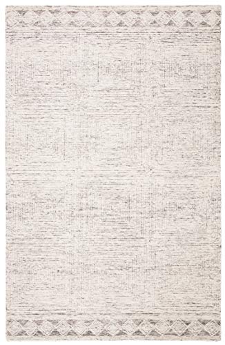 SAFAVIEH Abstract Collection 8' x 10' Ivory/Grey ABT349F Handmade Premium Wool Area Rug