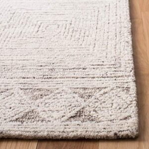 SAFAVIEH Abstract Collection 8' x 10' Ivory/Grey ABT349F Handmade Premium Wool Area Rug