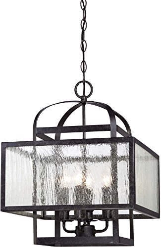 Minka Lavery Pendant Ceiling Lighting 4875-283, Camden Square Square, 4 Light, 72 Watts, Aged Charcoal