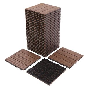 30 sq. ft wood plastic composite patio deck tiles,12”x12” interlocking decking tiles,30 pack patio deck tiles,12″x12″ waterproof outdoor flooring,patio floor decking tiles (30, coffee)
