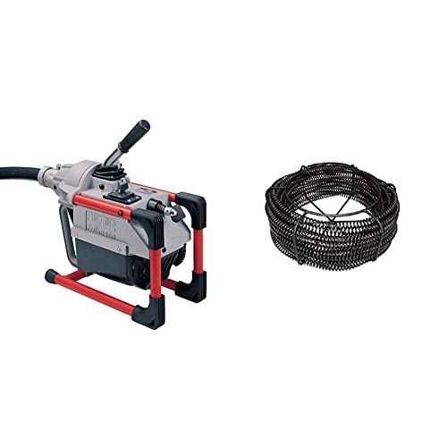 RIDGID 66492 Model K-60SP Compact 120-Volt Sectional Drain Cleaning Machine Kit & 61630 A62 7/8' K60 Cable Kit