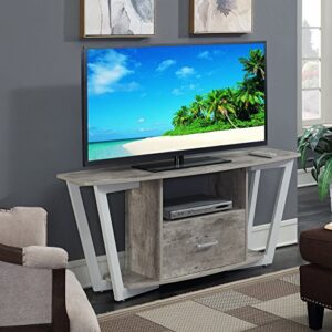 Convenience Concepts Graystone 60" TV Stand, Faux Birch / White Frame