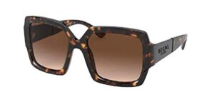prada pr21xs 2au6s1 54mm havana/brown gradient square sunglasses for women + bundle with designer iwear complimentary eyewear kit