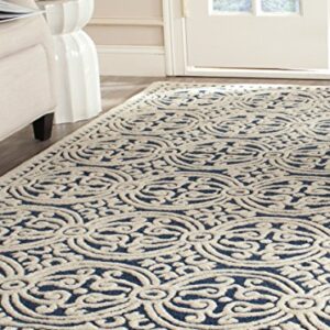 SAFAVIEH Cambridge Collection 8' x 10' Navy Blue/Ivory CAM123G Handmade Moroccan Premium Wool Area Rug