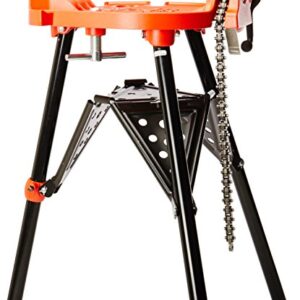 RIDGID 36273 460-6 Portable TRISTAND Chain Vise for 1/8"-6" Pipe, Red/Black & 10883 Model 418 Oiler with Premium Thread Cutting Oil, Silver