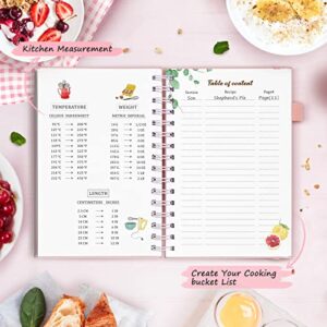 JUBTIC Recipe Book to Write in Your Own Recipes,Sprial Hardcover Personal Blank Recipe Book, Make Your Own Family Cookbook with Gold Foil Stickers, Recipe Journal Hold 120 Recipes - Gold