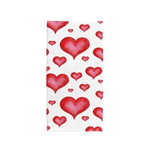 my little nest watercolor pink hearts pattern hand towels soft bath towel absorbent kitchen fingertip towel quick dry guest towels for bathroom gym spa hotel and bar 30 x 15 inch