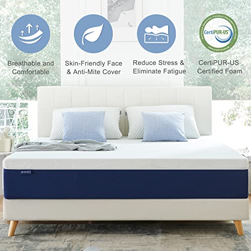 Twin Mattress, Molblly 8 inch Gel Memory Foam Mattress with CertiPUR-US Bed Mattress in a Box for Sleep Cooler & Pressure Relief, Twin Size