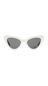 prada pr 13ys 10a5s0 white plastic cat-eye sunglasses grey lens