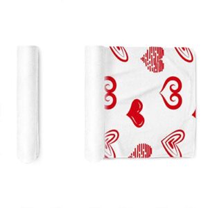 My Little Nest Hand Towels for Bathroom Abstract Heart Love Pattern Absorbent Small Bath Towel Soft Kitchen Towels Fingertip Towel for Guest and Bar 30 x 15 inch