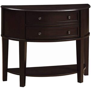 coaster home furnishings diane demilune entry sofa table cappuccino