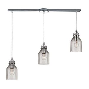 elk lighting 46019/3l danica collection 3 light chandelier, polished chrome