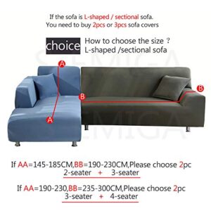 WUCHONGSHUAI Couch Cover,Universal High Elasticity Non-Slip Couch Slipcover Sleepy Cat Printed Sofa Cover,Modern Chair Cover Furniture Protector Christmas Decor,4,Seater 235,300Cm