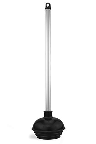 RIDGID 59787 Model K-3 Toilet Auger & NEIKO 60166A Toilet Plunger with Patented All-Angle Design, Heavy-Duty Toilet Bowl Plunger with Aluminum Handle, Bathroom Necessity, Black, 1-Pack