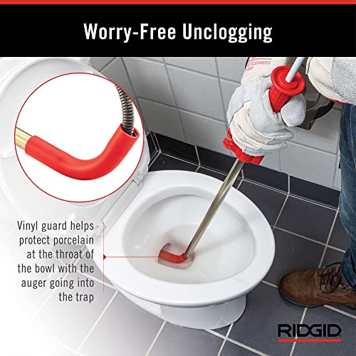 RIDGID 59787 Model K-3 Toilet Auger & NEIKO 60166A Toilet Plunger with Patented All-Angle Design, Heavy-Duty Toilet Bowl Plunger with Aluminum Handle, Bathroom Necessity, Black, 1-Pack