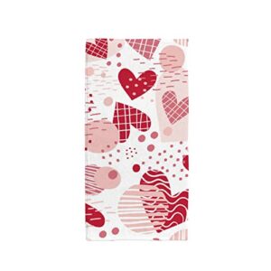 my little nest hand towels for bathroom hand drawn hearts minimalism style absorbent small bath towel soft kitchen towels fingertip towel for guest and bar 30 x 15 inch