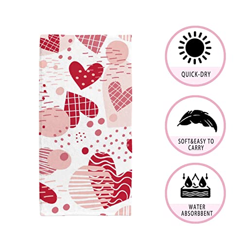 My Little Nest Hand Towels for Bathroom Hand Drawn Hearts Minimalism Style Absorbent Small Bath Towel Soft Kitchen Towels Fingertip Towel for Guest and Bar 30 x 15 inch