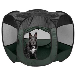 furhaven pop up playpen pet tent playground – hunter green, small