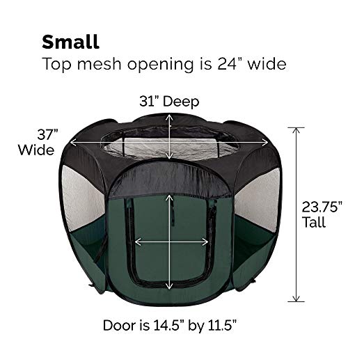 Furhaven Pop Up Playpen Pet Tent Playground - Hunter Green, Small