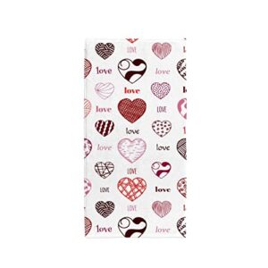 my little nest hand towels for bathroom happy valentine’s day heart sketch absorbent small bath towel soft kitchen towels fingertip towel for guest and bar 30 x 15 inch