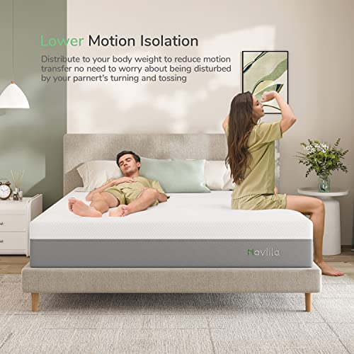 Novilla Queen Mattress, 10 Inch Gel Memory Foam Mattress for Enhanced Support & Motion Isolation, Medium Firm Bed Mattress in a Box-Vibrant