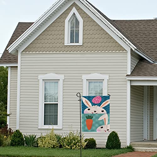 My Little Nest Seasonal Garden Flag Retro Easter Bunny Vertical Garden Flags Double Sided for Home Farmhouse Yard Holiday Flag Outdoor Decoration Banner 12"x18"