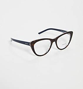 Prada Millennials PR 05XV 5121O1 Havana Blue Chess Plastic Cat-Eye Eyeglasses 53mm