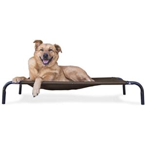 furhaven medium dog bed reinforced & elevated cot w/ high airflow cooling – espresso, medium