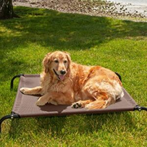 Furhaven Medium Dog Bed Reinforced & Elevated Cot w/ High Airflow Cooling - Espresso, Medium