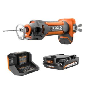 ridgid 18 volt drywall cut-out tool kit with 2.0 ah battery and charger