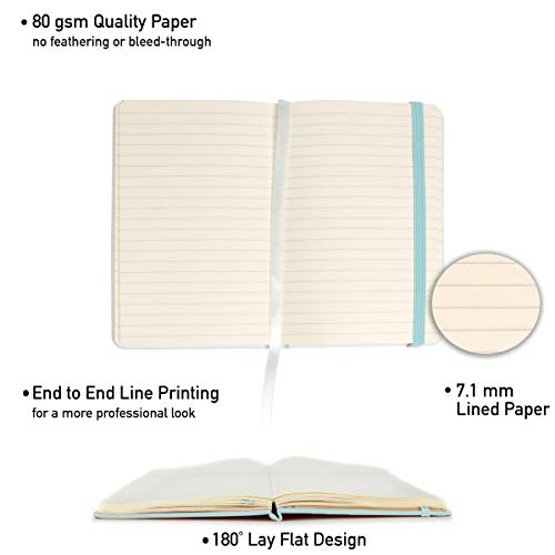 Simply Genius A6 Pocket Size Mini Notebooks with Hardcover - Ruled Small Pocket Journal Set for School, Home & Office - 124 pages (3.7" x 5.7") with Inner Pocket (Light Blue, 12 Pack)