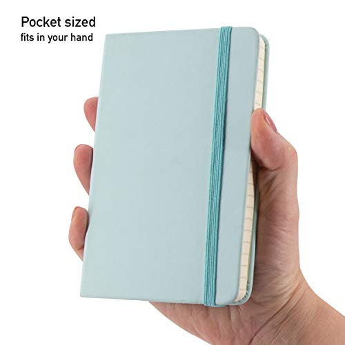 Simply Genius A6 Pocket Size Mini Notebooks with Hardcover - Ruled Small Pocket Journal Set for School, Home & Office - 124 pages (3.7" x 5.7") with Inner Pocket (Light Blue, 12 Pack)