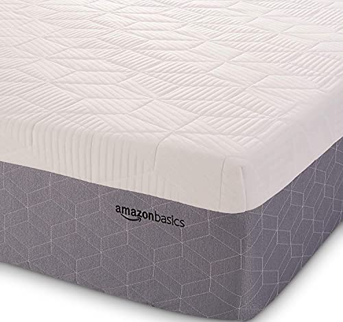 Amazon Basics Cooling Gel-Infused, Medium-Firm Memory Foam Mattress, CertiPUR-US Certified - Queen Size, 12 Inch