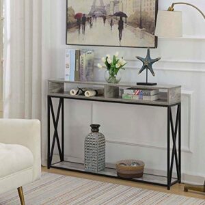 Convenience Concepts Tucson Deluxe 2 Tier Console Table, Faux Birch