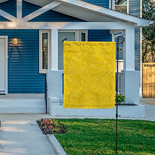 My Little Nest Seasonal Garden Flag Easter Yellow Cute Eggs Vertical Garden Flags Double Sided for Home Farmhouse Yard Holiday Flag Outdoor Decoration Banner 12"x18"