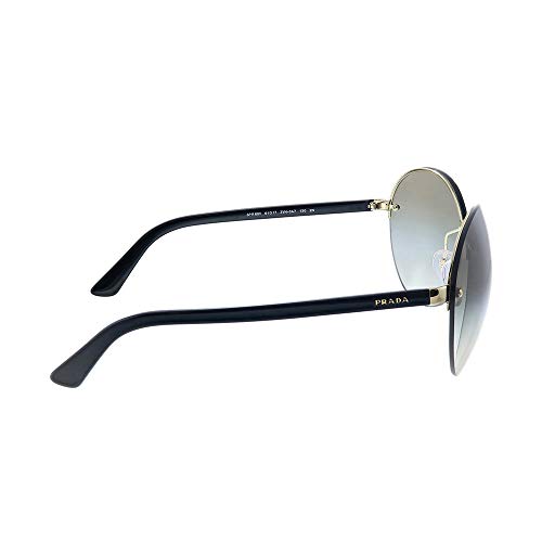 Prada PR 68VS ZVN0A7 Gold Metal Oval Sunglasses Grey Lens