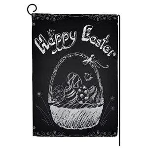 my little nest seasonal garden flag vintage happy easter basket eggs double sided vertical garden flags for home yard holiday flag outdoor decoration farmhouse banner 12″x18″