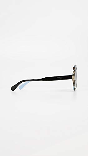 Prada Heritage PR 16US KHR0A7 Black Azure Spotted Brown Plastic Square Sunglasses Grey Gradient Lens