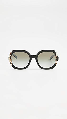 Prada Heritage PR 16US KHR0A7 Black Azure Spotted Brown Plastic Square Sunglasses Grey Gradient Lens