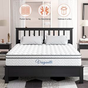 Vesgantti 10.2 Inch Multilayer Hybrid Twin Mattress - Multiple Sizes & Styles Available, Ergonomic Design with Breathable Foam and Pocket Spring/Medium Plush Feel