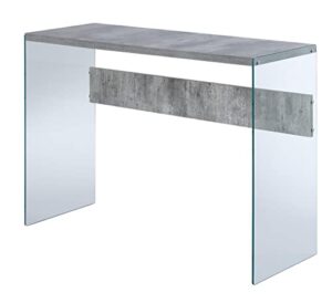 convenience concepts soho console table/desk, faux birch/glass