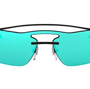 Prada CATWALK PR61VS Sunglasses 1AB336-38 -, Light Green Mirror Blue PR61VS-1AB336-38