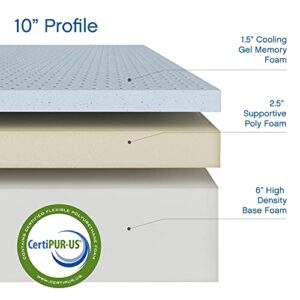 Classic Brands Cool Gel Ventilated Memory Foam 10-Inch Mattress | CertiPUR-US Certified | Bed-in-a-Box, Queen