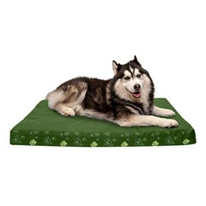 furhaven xl cooling gel foam dog bed water-resistant indoor/outdoor garden print mattress w/ removable washable cover – jungle green, jumbo (x-large)